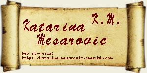 Katarina Mesarović vizit kartica